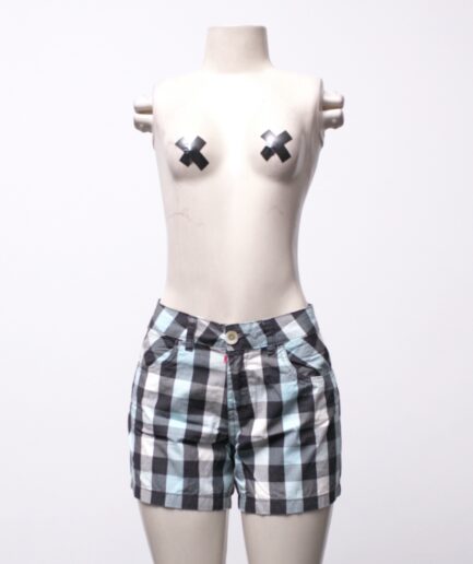 [M] Shorts xadrez azul claro com bolsos Ellus Second Floor