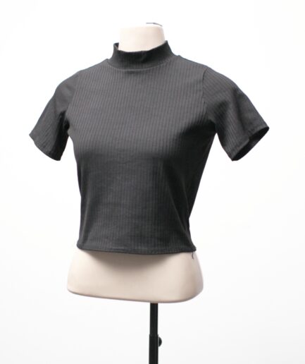 [M/G] Cropped canelado gola alta