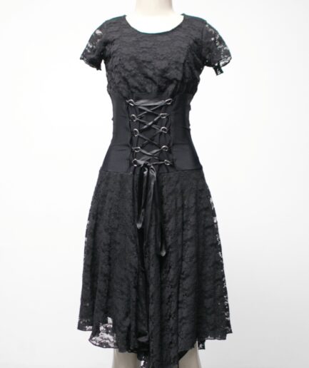 [PP/P] Vestido midi de renda com amarração Bem Transada