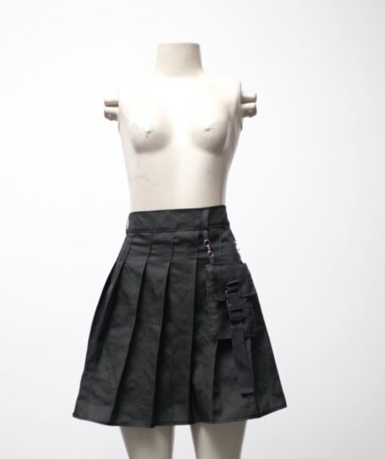 [P] Saia plissada com bolso lateral