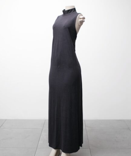 [G/GG] Vestido longo gola alta com fendas Dzarm