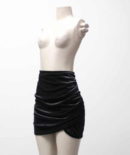 [M/G] Saia de veludo com drapeado lateral Shein