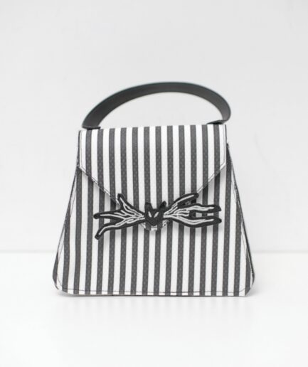 Mini bolsa de courino listrada "Jack Skellington'