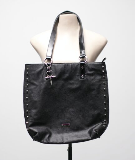 Maxi bolsa croco com spikes e alças de verniz Reversa