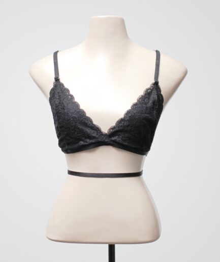 [G] Sutiã de renda strappy com pentagrama Dark B