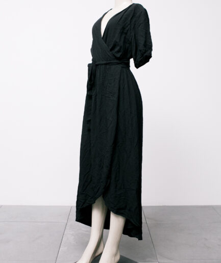 [P/M] vestido longo transpassado