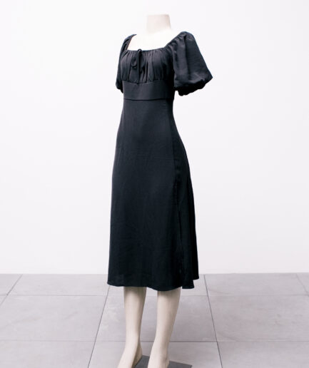 [M/G] Vestido midi com fenda e manguinhas bufantes Shein
