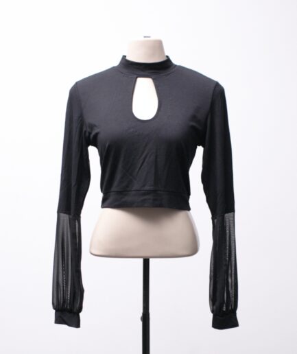 [P/M] Cropped com mangas bufantes de tule Violet Voodoo