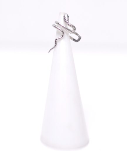 Earcuff para orelha de cobra com olhos de pedra verde