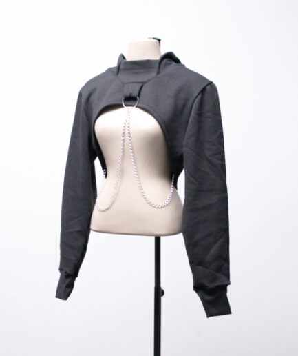 [P/M/G] Bolero de moletom com capuz e correntes