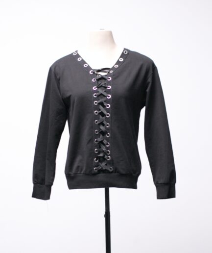 [P/M] Blusa manga longa moletinho com amarração Vickstar
