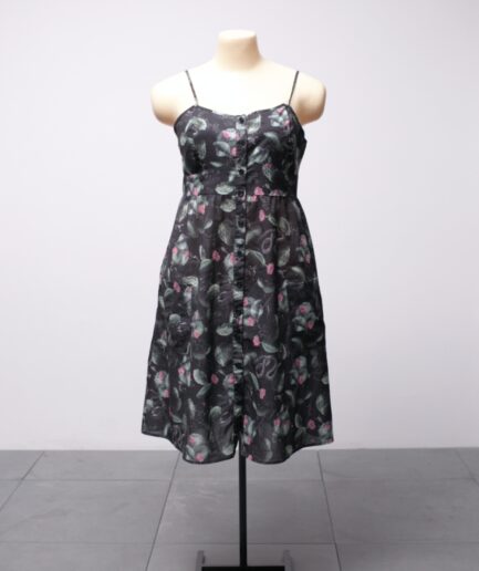 [G/GG] Vestido midi com bolsos e estampa de cactos
