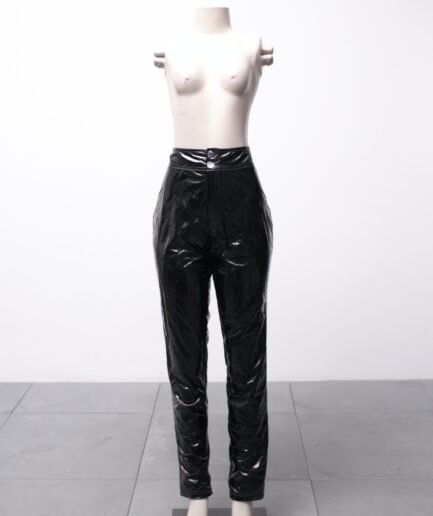 [G] Calça cintura alta de vinil com bolsos Sweet Sam