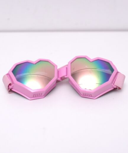 goggles de coração rosa