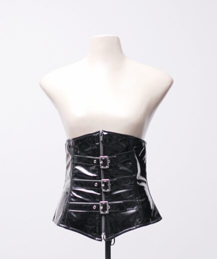 [M] Corselet underbust de vinil com fivelas