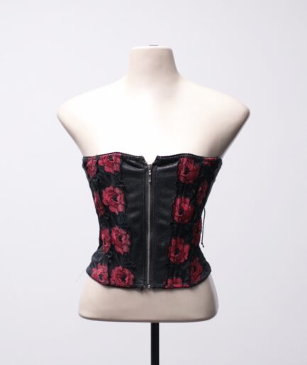 [P] Corpete croco com bordados de rosas