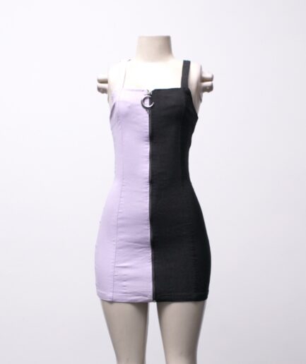 [PP] Vestido preto x lilás com pingente de lua Reversa