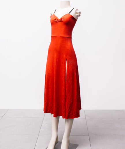 [P] Vestido longo vermelho com fenda Sweet Sam