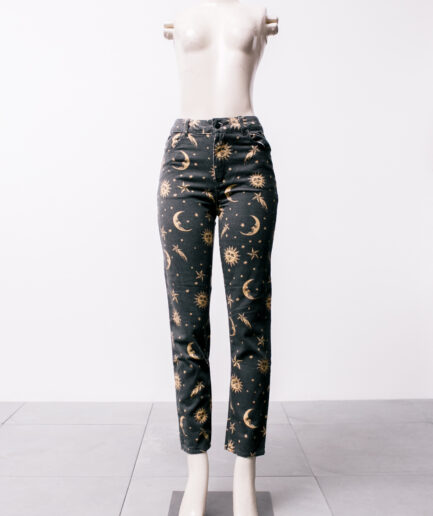 [P] Calça jeans com estampa de sol e lua Dollskill/Horoscopez