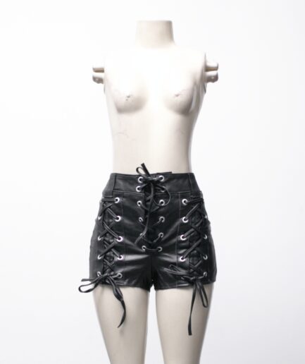 [P] Shorts de courino com amarrações Grotesque