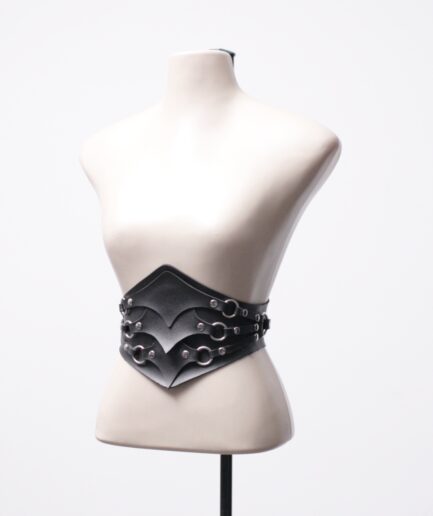 [P/M] Cinto corset de courino com argolas