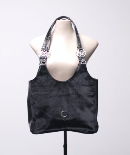 Maxi bolsa de veludo com pentagramas Reversa