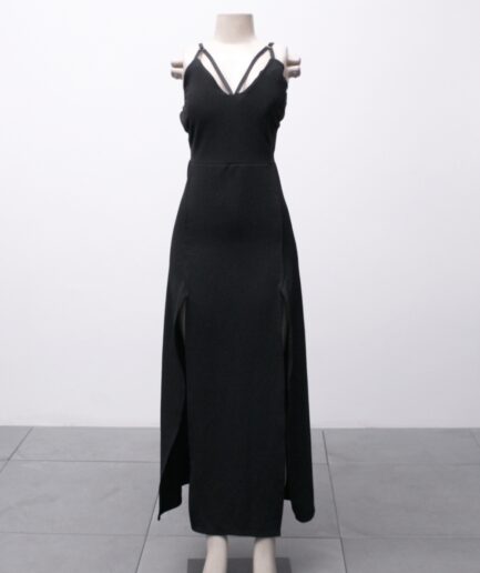[P] Vestido longo strappy com fendas