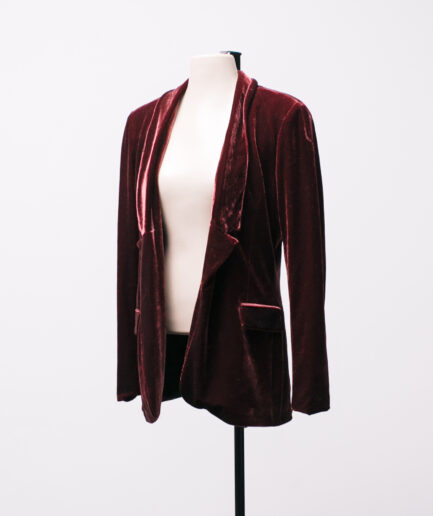 [P/M] Blazer de veludo vinho forrado Cortelle