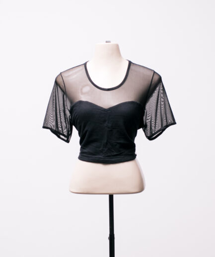 [GG] Cropped com detalhe de tule Reversa