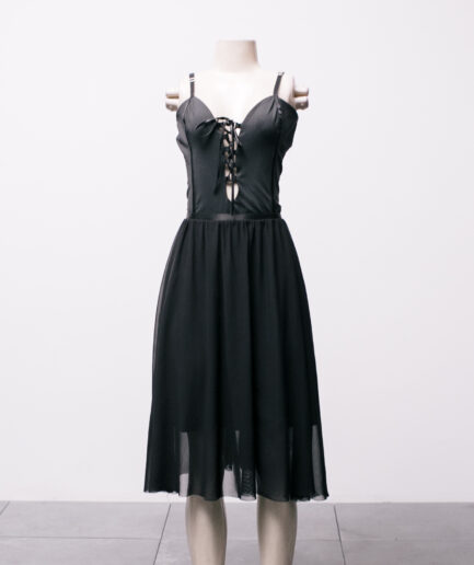 [M/G] Vestido midi de tule com amarração Spookies