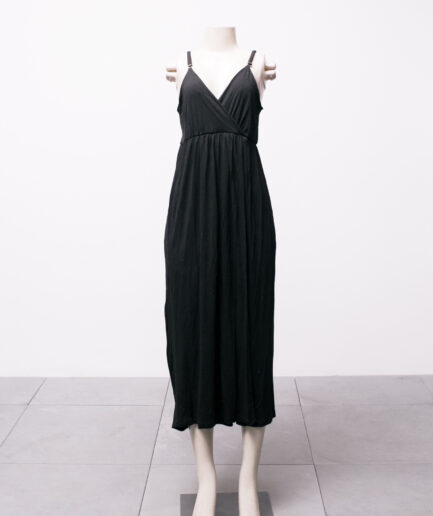 [M/G] Vestido longo de malha com decote cruzado com fenda Heta