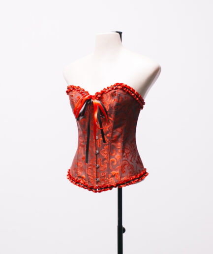 [P/M] Corselet overbust vermelho adamascado