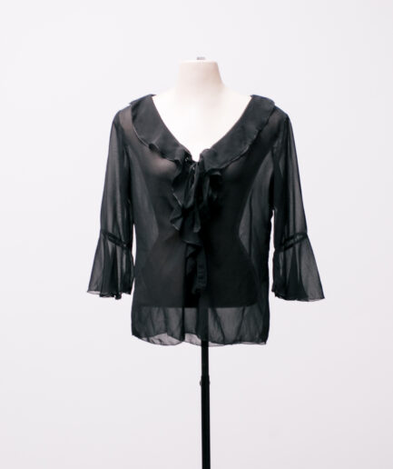 [P/M] Blusa de tule com babados e amarração