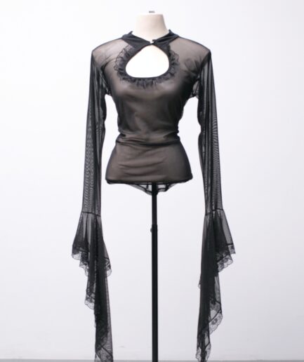 [G/GG] Blusa manga longa flare com detalhes de renda Sweet Sam