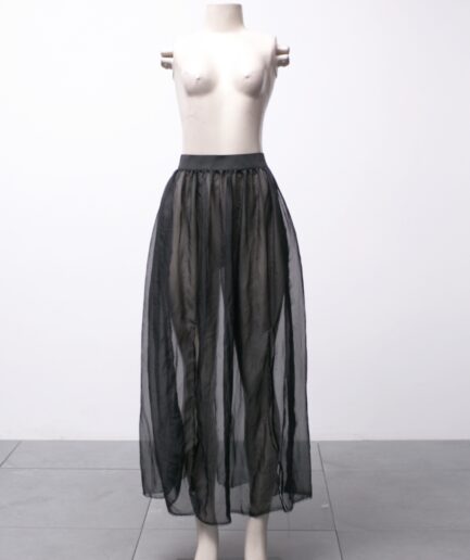 [P/M] Saia longa de tule com fendas