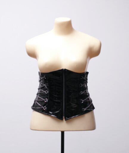 [G/GG] Corselet uderbust de vinil com correntes