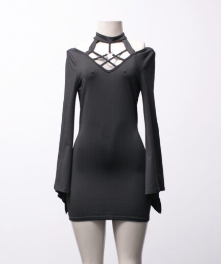 [PP/P] Vestido strappy com argola e mangas flare Shein