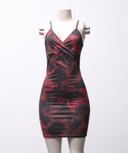 [PP] Vestido de alcinha estampado com dragões Shein