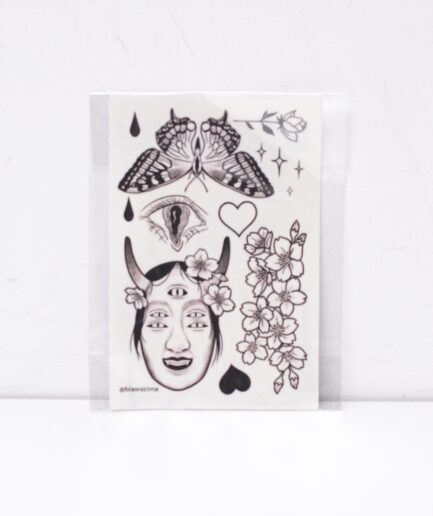 Cartela de tatuagens temporárias