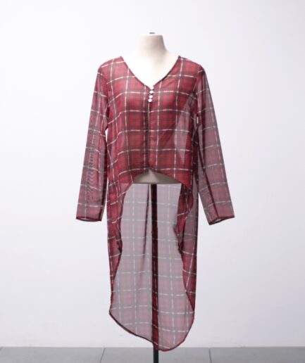 [P/M/G] Blusa mullet xadrez de tule Marisa