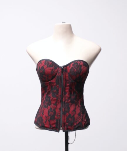 [PP/P] Corselet overbust vermelho com renda Vittrini