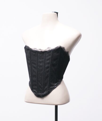 [P/M] Cropped corpete de renda com amarração nas costas