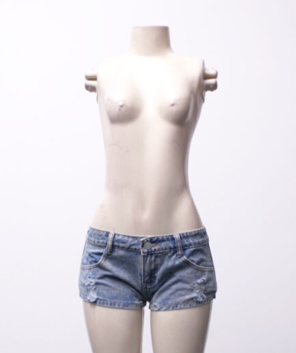[M] Micro-shorts jeans com bolsos