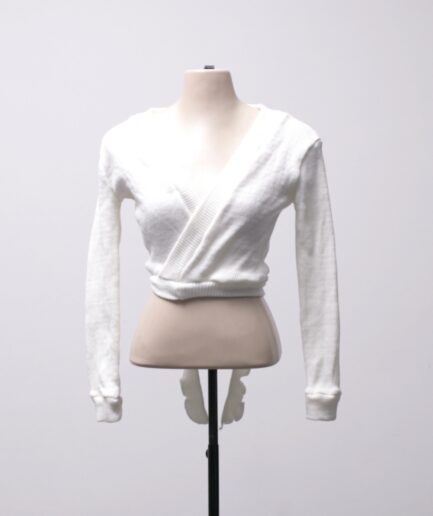 [P/M] Bolero/cropped de tricô creme