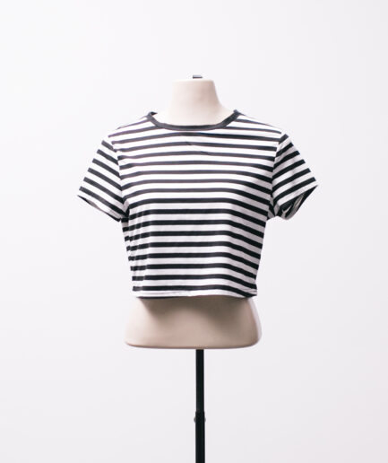 [G] Cropped camiseta listrado Shein