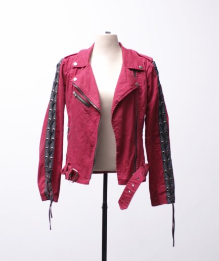 [P/M] Jaqueta jeans vermelha com amarrações TRipp NYC X Joan Jett