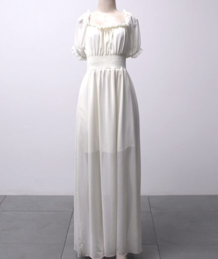 [PP/P] Vestido longo de tule off white ciganinha Reversa