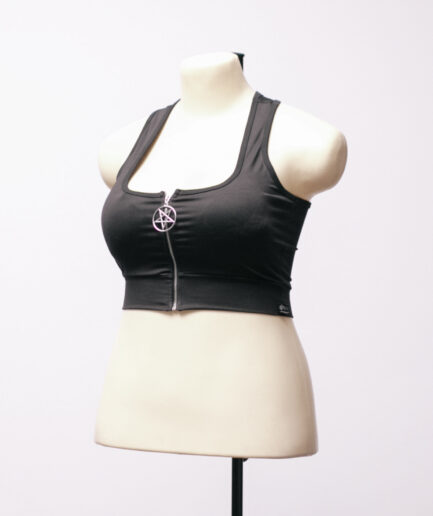 [G/GG] Top cropped de academia com pingente de pentagrama Sweet Sam