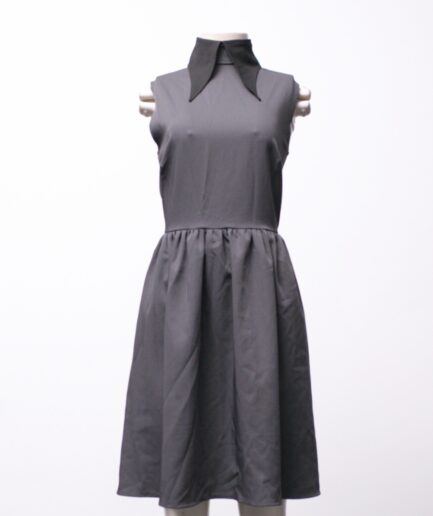 [M] Vestido midi cinza com golas removíveis Minerva