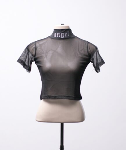 [P/M] Cropped de tule gola alta "Angel"